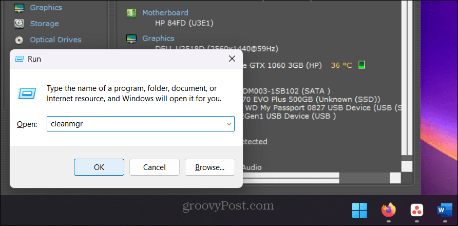 /de/images/1-shows-running-cleanmgr-in-Run-to-open-Disk-Cleanup-to-increase-sotrage-without-buying-a-new-ssd.png