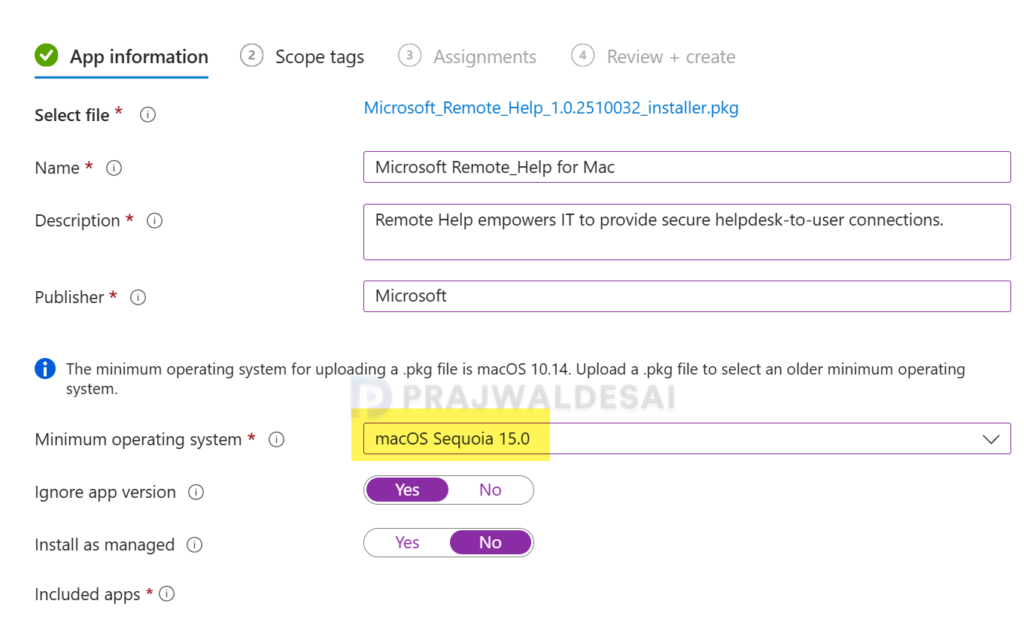 /de/images/Deploy-Remote-Help-App-for-macOS-using-Intune-Snap3-1024x628.png