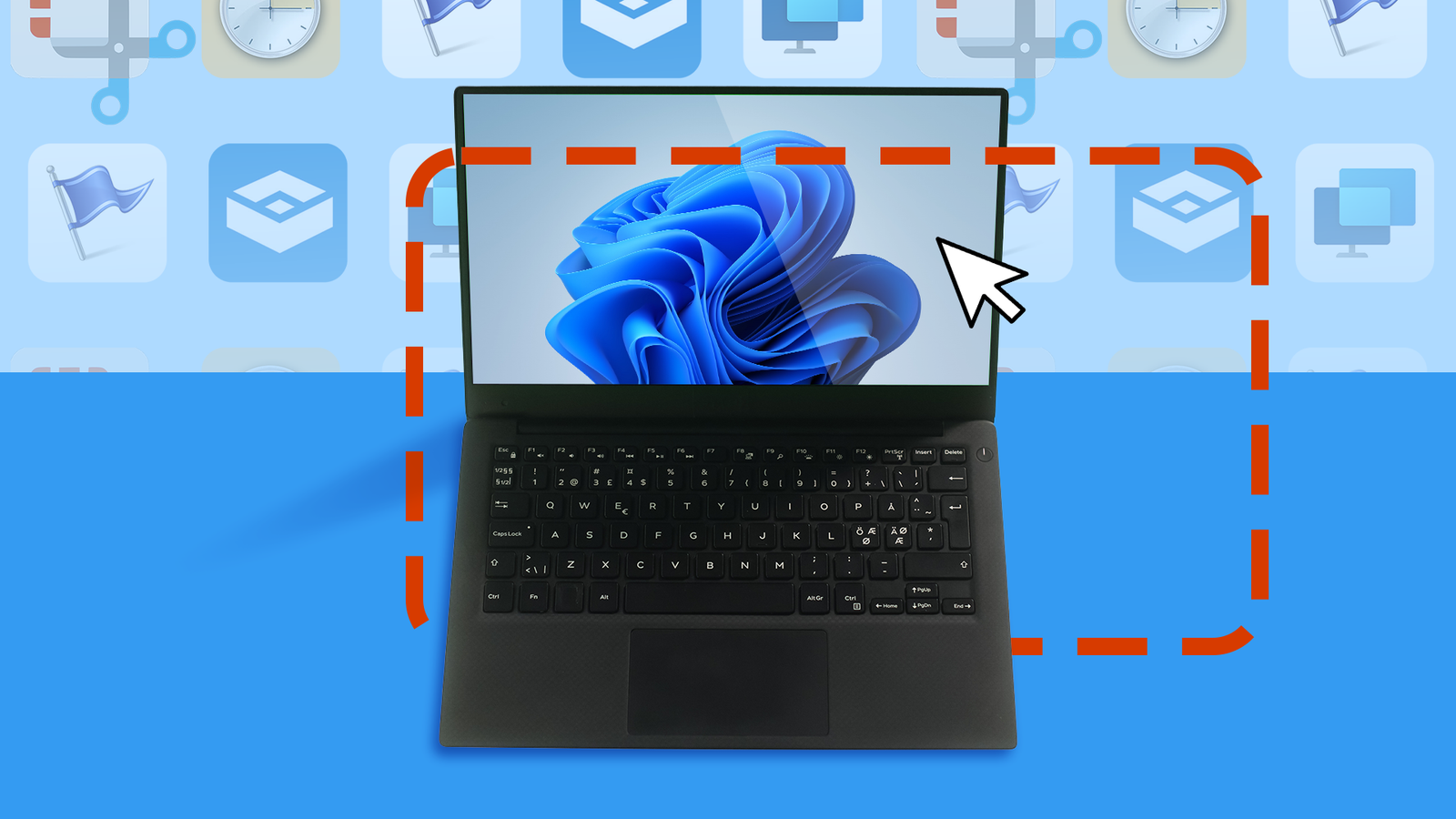 /de/images/a-laptop-displaying-the-windows-11-wallpaper-with-a-dashed-red-screenshot-outline-and-a-cursor-icon-set-against-a-blue-background-with-windows-tool-icons-faintly-visible.png