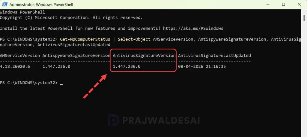 /fr/images/Check-Microsoft-Defender-AV-Signature-Version-using-PowerShell-1024x456.png