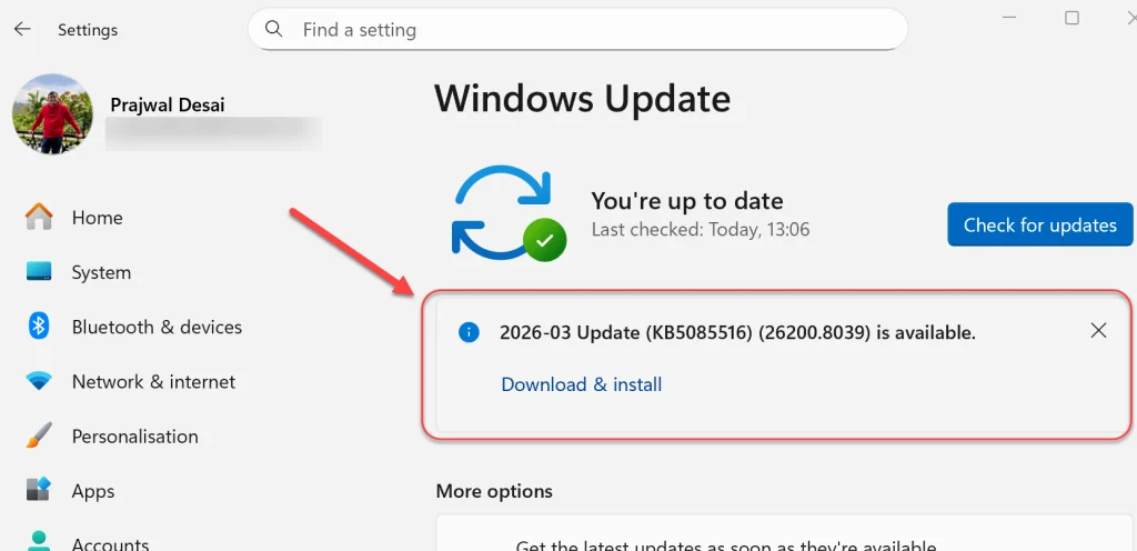 /fr/images/Installing-KB5085516-on-Windows-11-24H2-and-25H2-1024x496.png