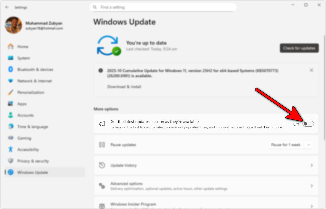 /fr/images/Uncheck-get-the-latest-updates-as-soon-as-theyre-released-option-in-Windows-Update-section.jpg