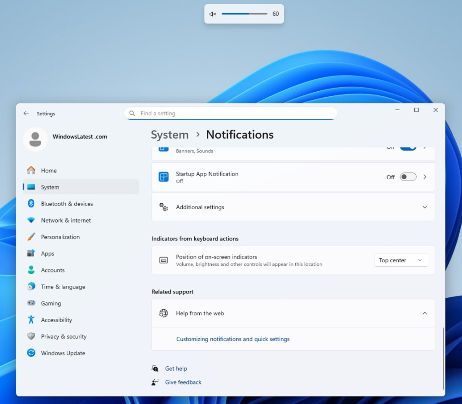 /fr/images/Volume-indicator-top-center-in-Windows-11-KB5066835.jpg