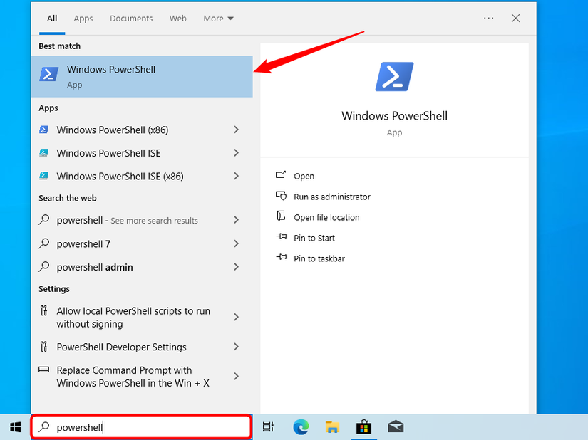 /fr/images/searching-for-the-windows-powershell-in-the-start-menu.png